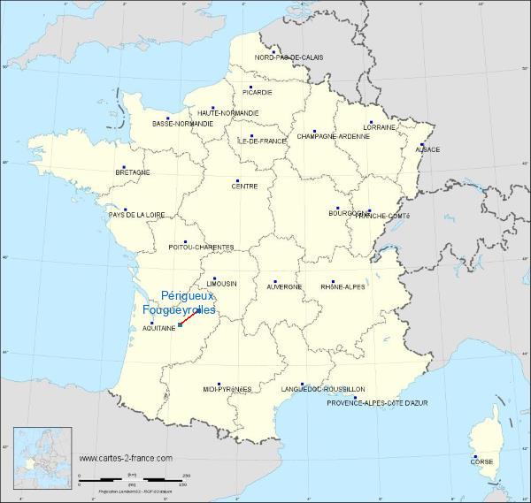 Distance Périgueux Sainte-Foy-la-Grande sur la carte de France