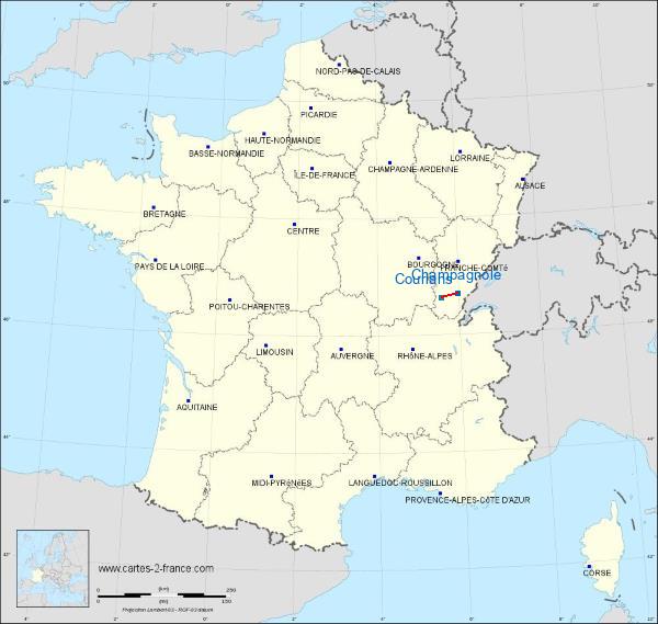 Distance Champagnole Lons-le-Saunier - Courlaoux sur la carte de France