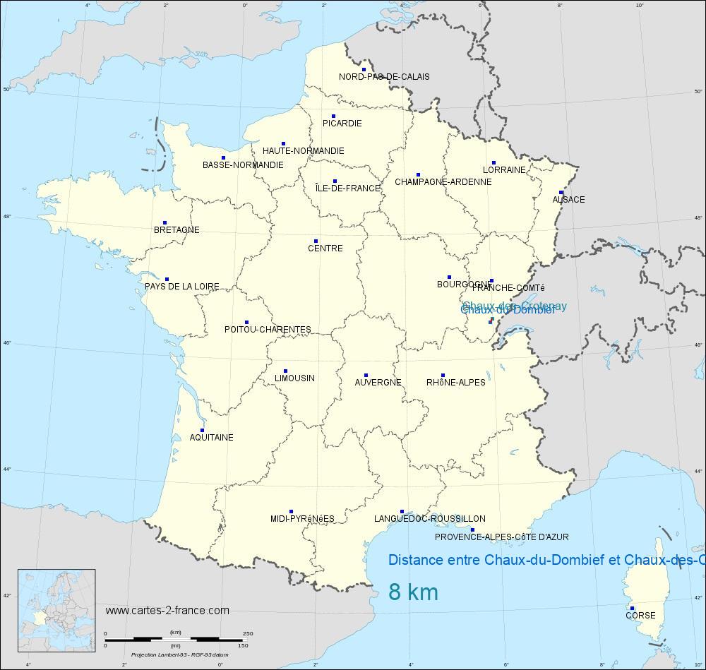 Distance entre La Chaux-du-Dombief et Chaux-des-Crotenay