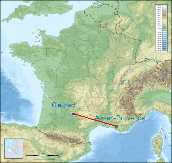 Distance entre de Cahors Lalbenque Airport et Aix-en-Provence sur la carte de France